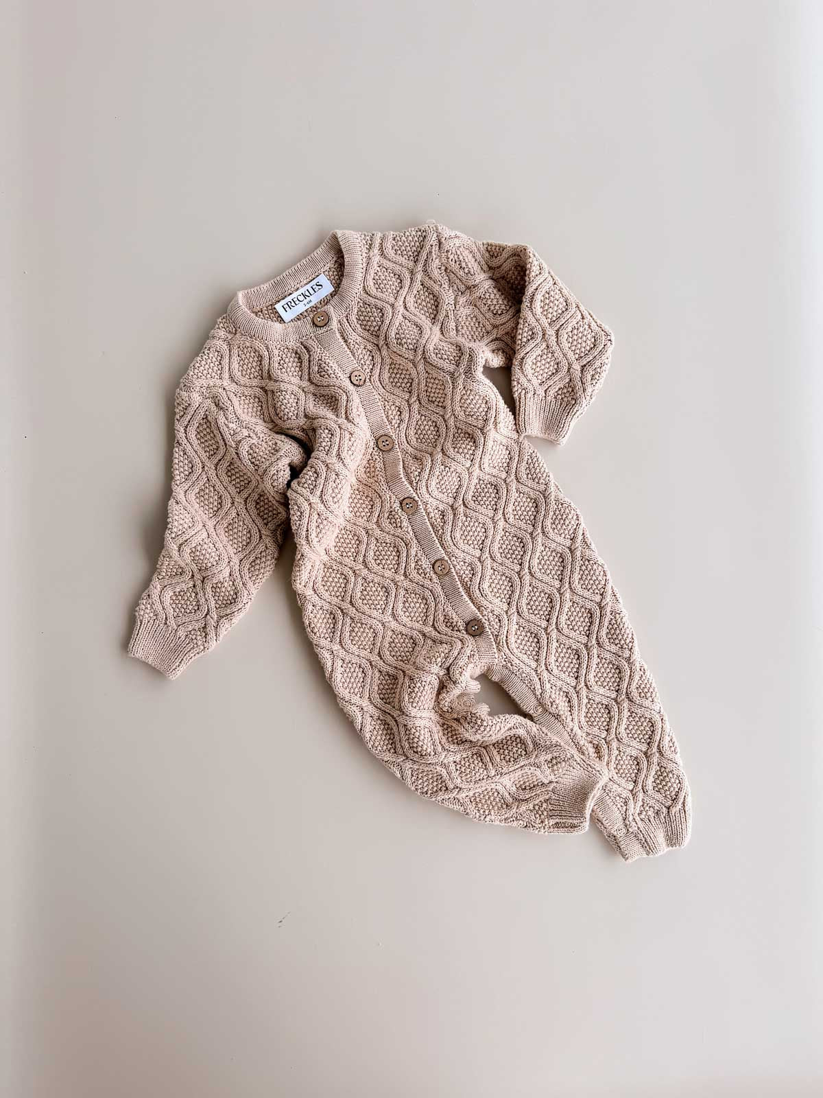 Textured Knit Romper | Ecru Diamond