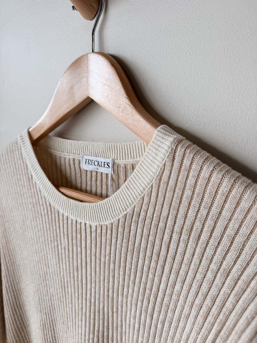 Women's Fine Rib Top | Sand