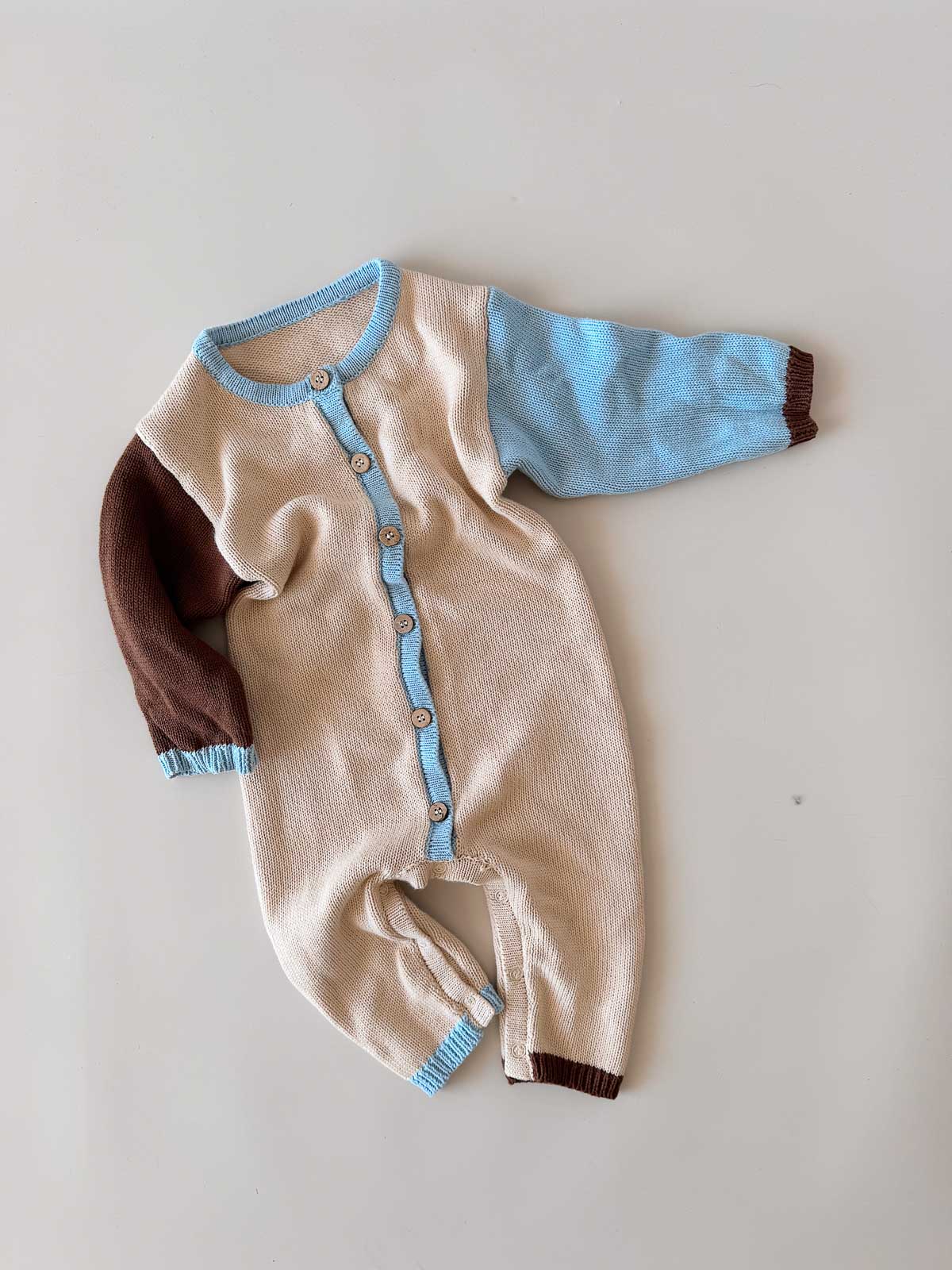 Cotton Knit  Romper | Earth Mix