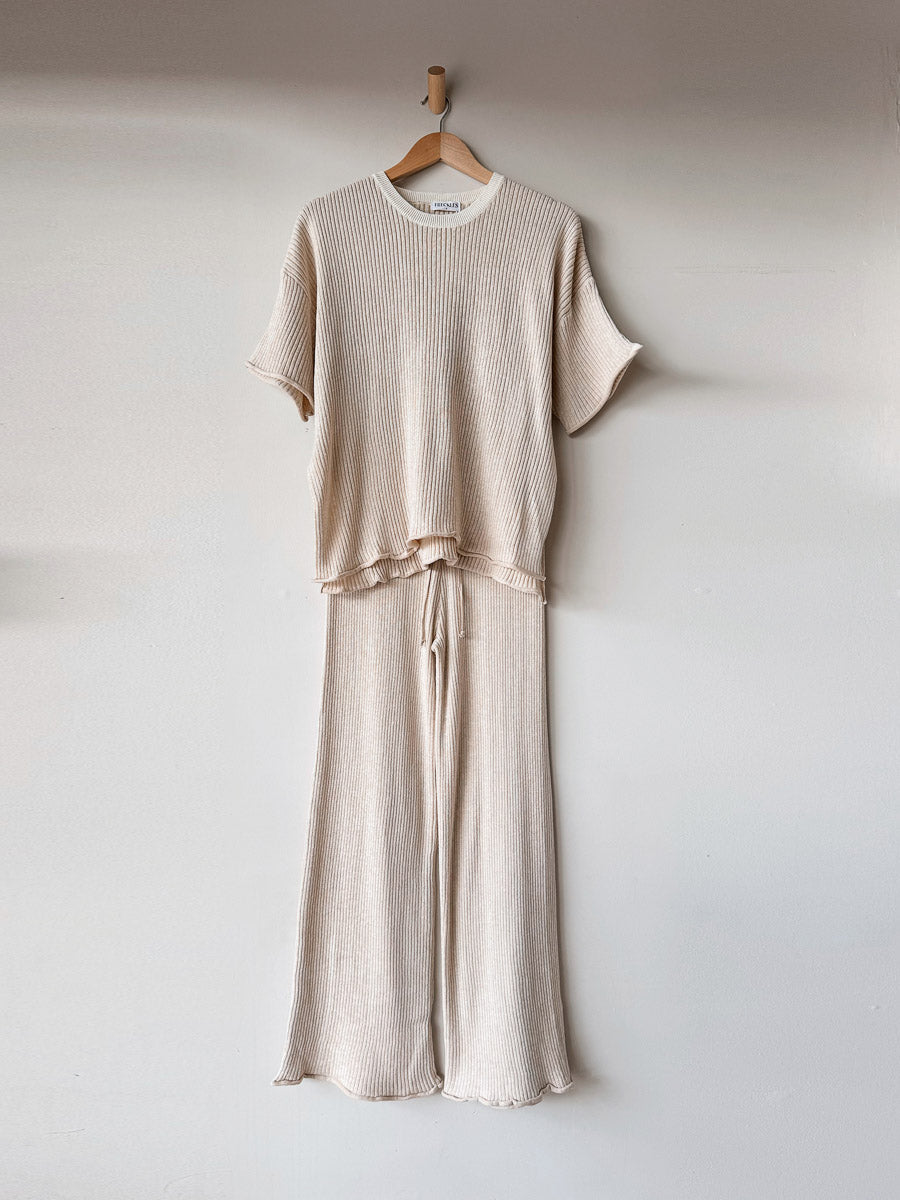 Women's Fine Rib Pants | Sand