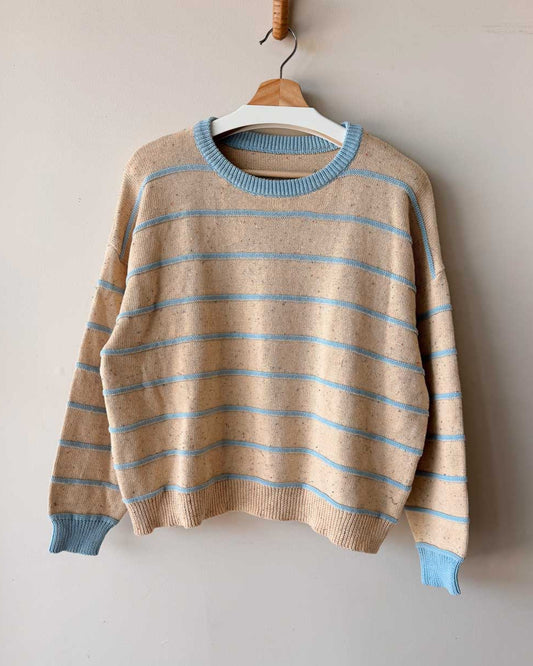 Cotton Womens Jumper  | Sky Stripe