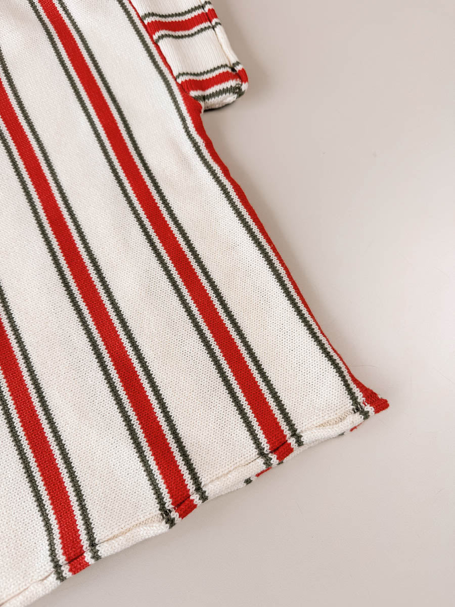 Retro Stripe Cotton Knit Tee