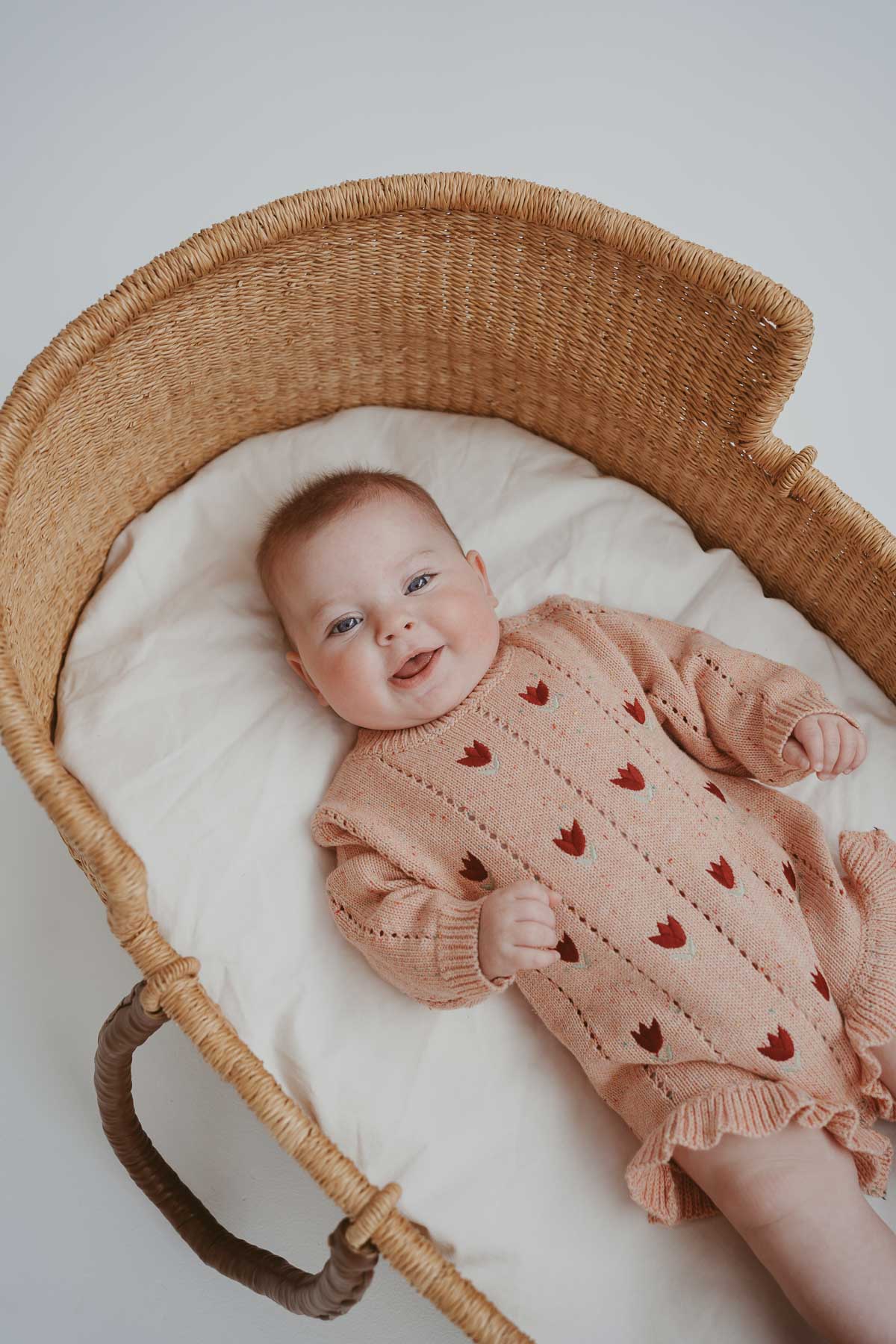 Embroidered Pointelle Romper | Sherbet Tulip