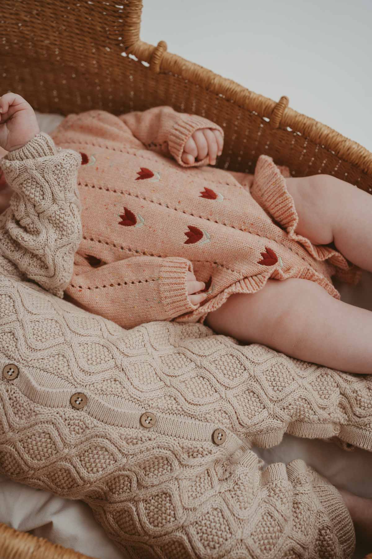 Embroidered Pointelle Romper | Sherbet Tulip