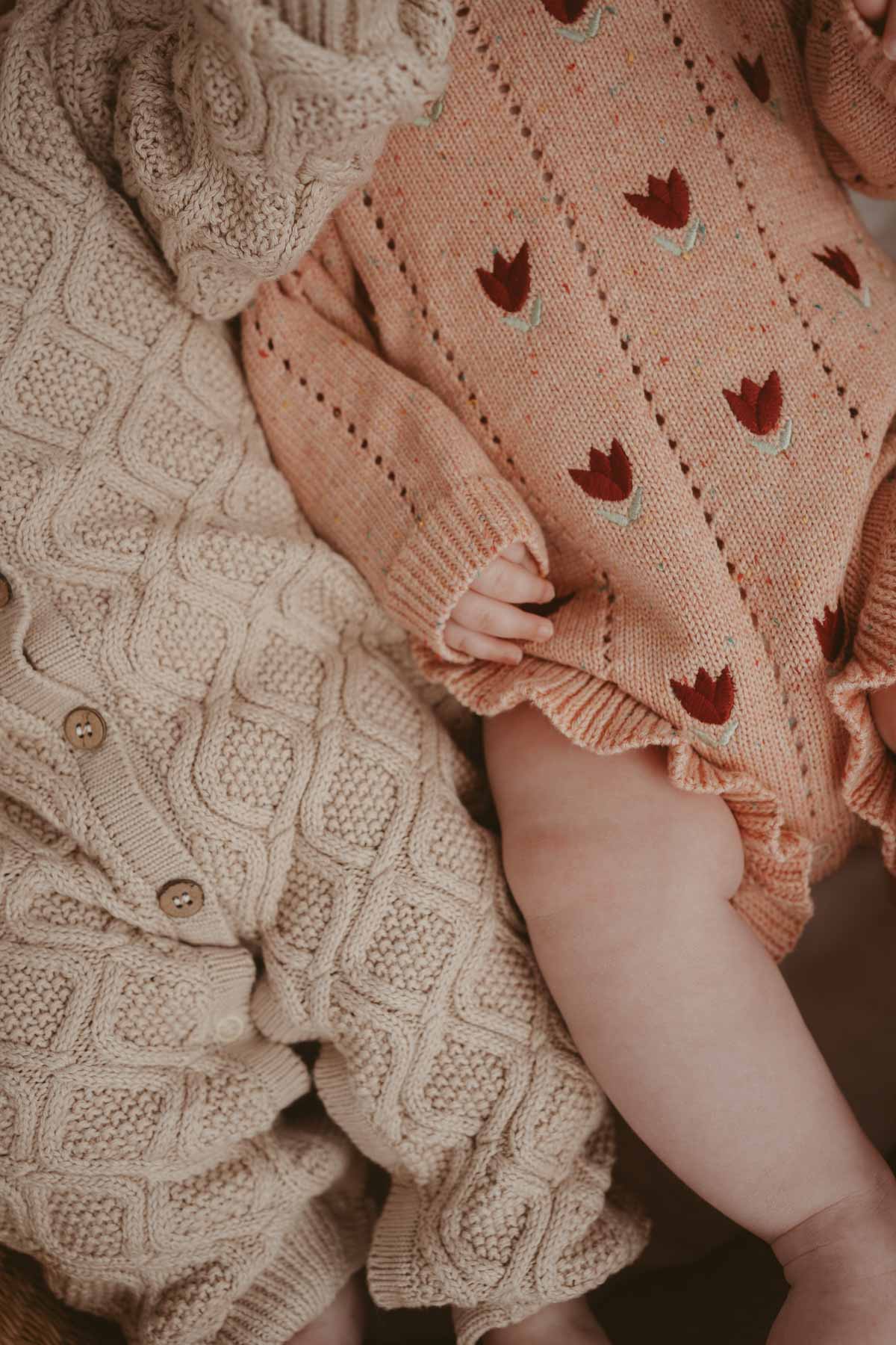 Embroidered Pointelle Romper | Sherbet Tulip