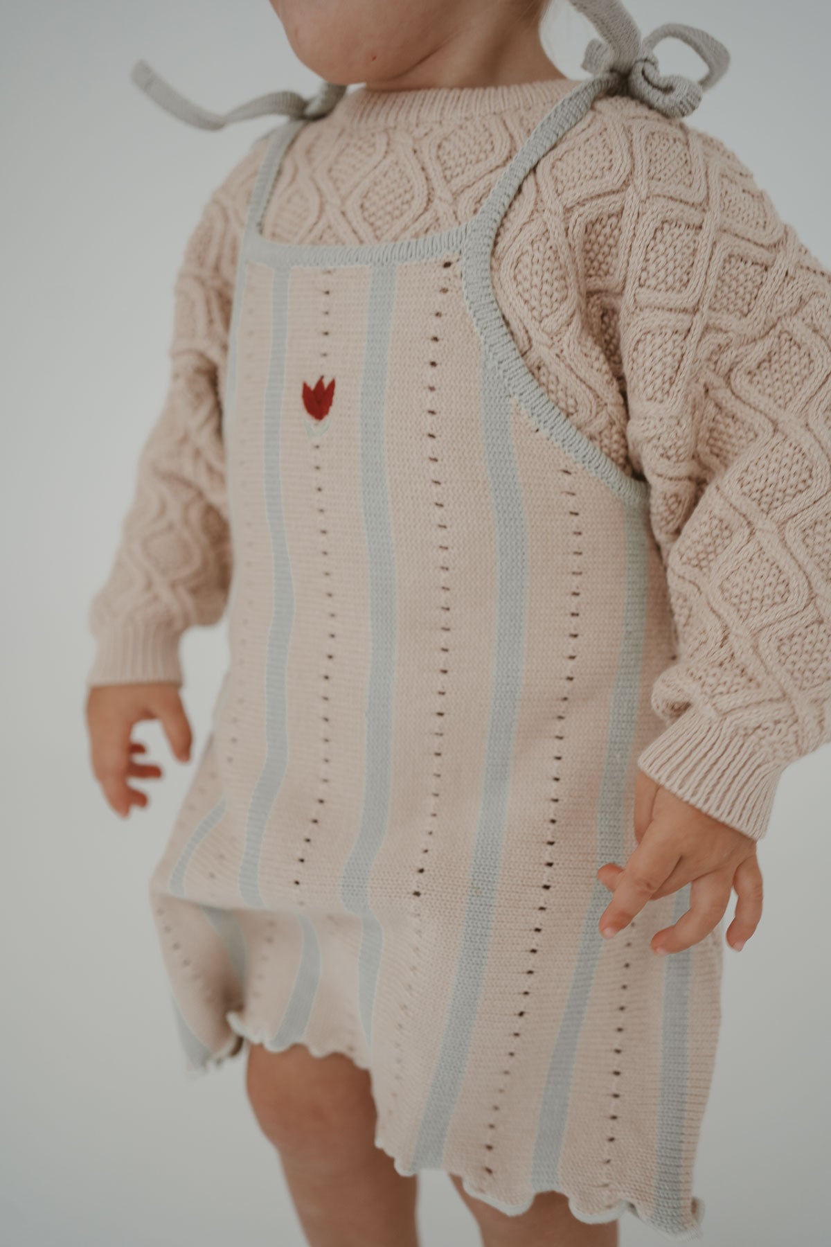 Textured Knit Jumper | Ecru Diamond