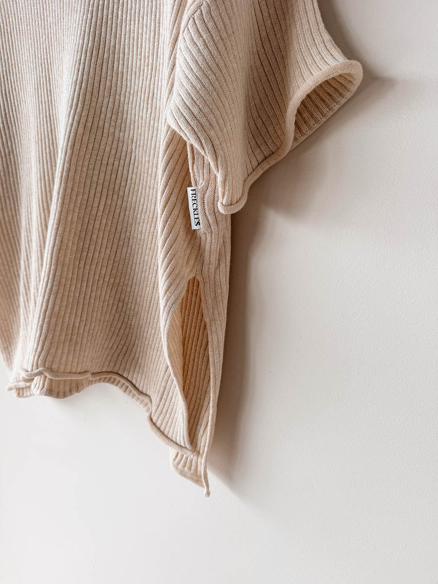Women's Fine Rib Top | Sand