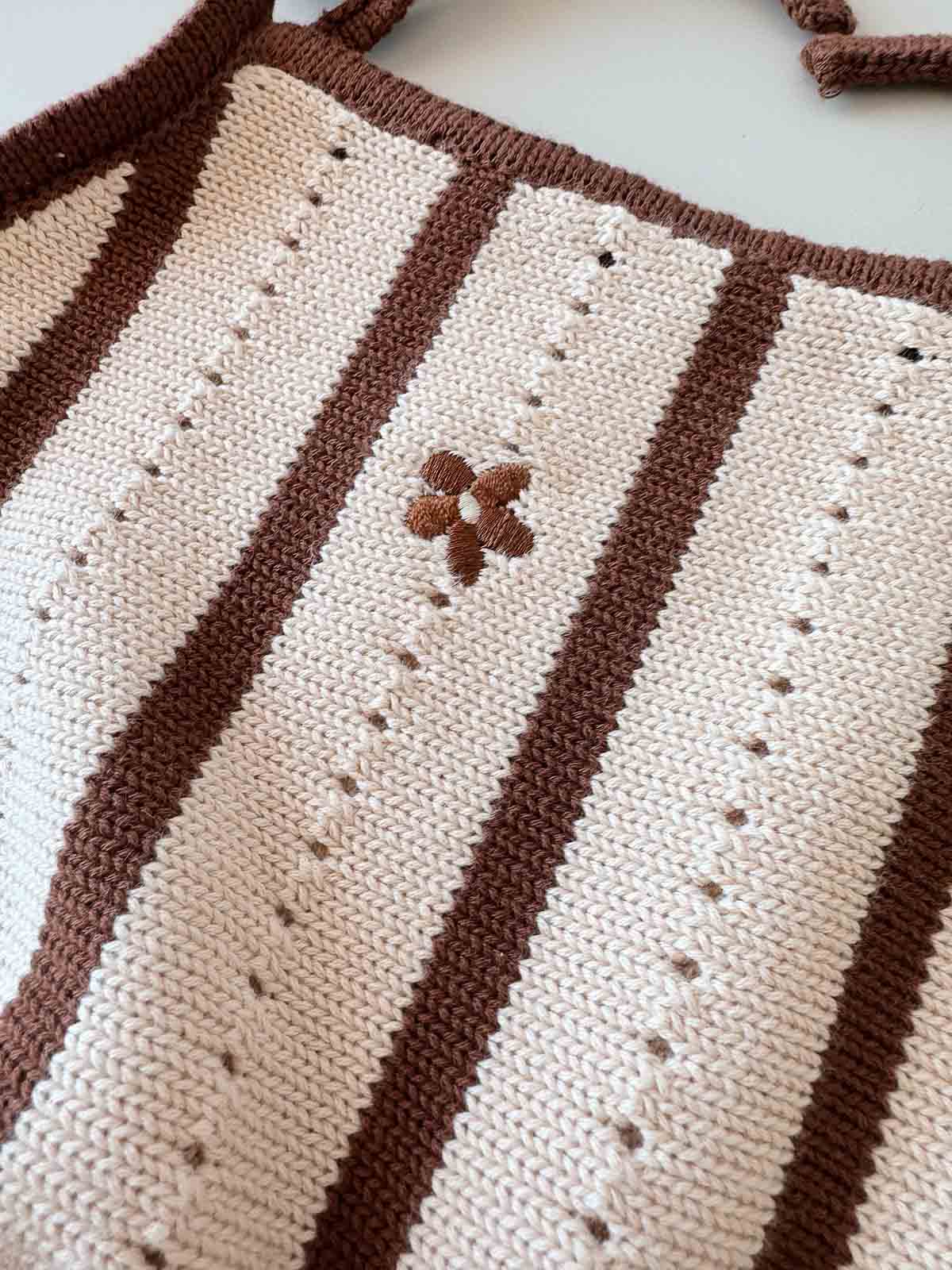 Cotton Tie Dress | Chocolate Stripe