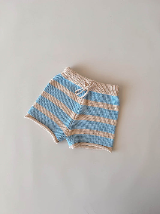 Cotton Knit Shorts | Sky Stripe