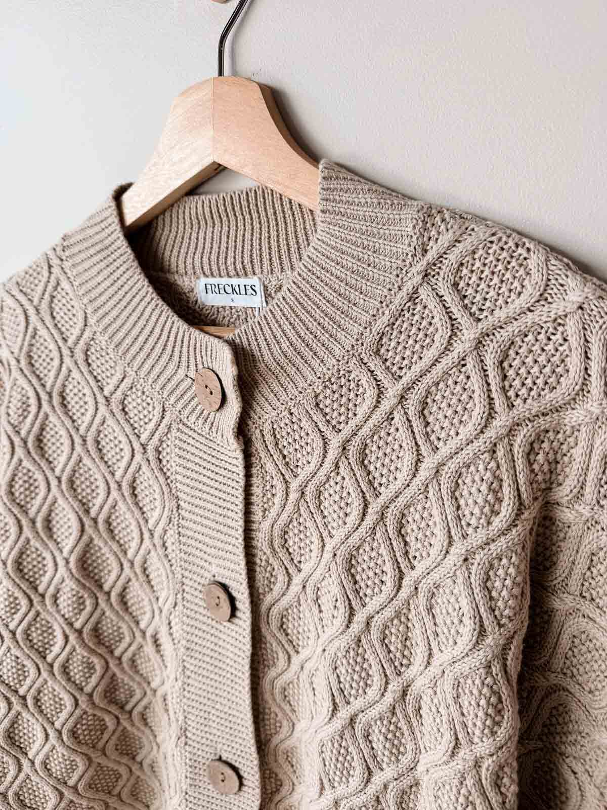 Women's Textured Knit Jumper | Ecru Diamond