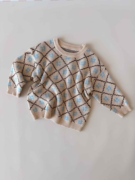 Cotton Knit Jumper | Bluebell