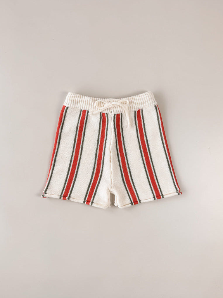 Retro Stripe Cotton Shorts