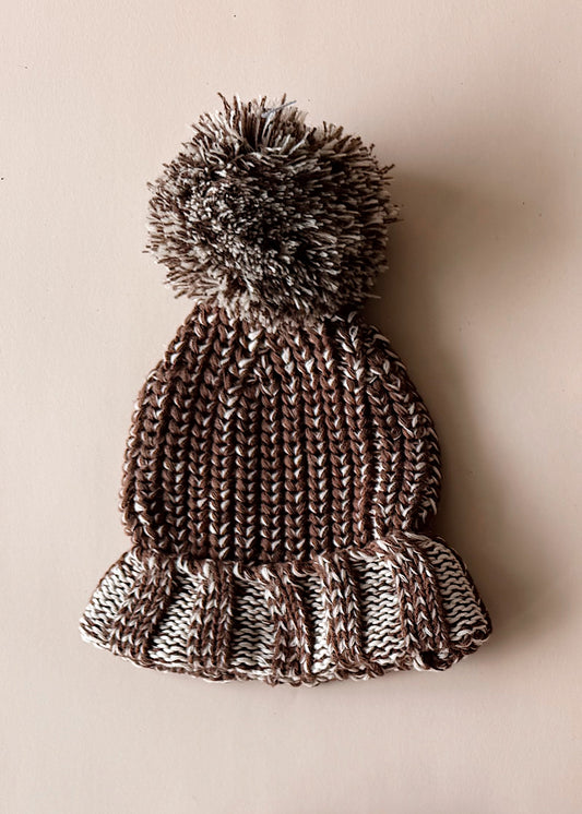 Chunky Cotton Beanie | Chocolate