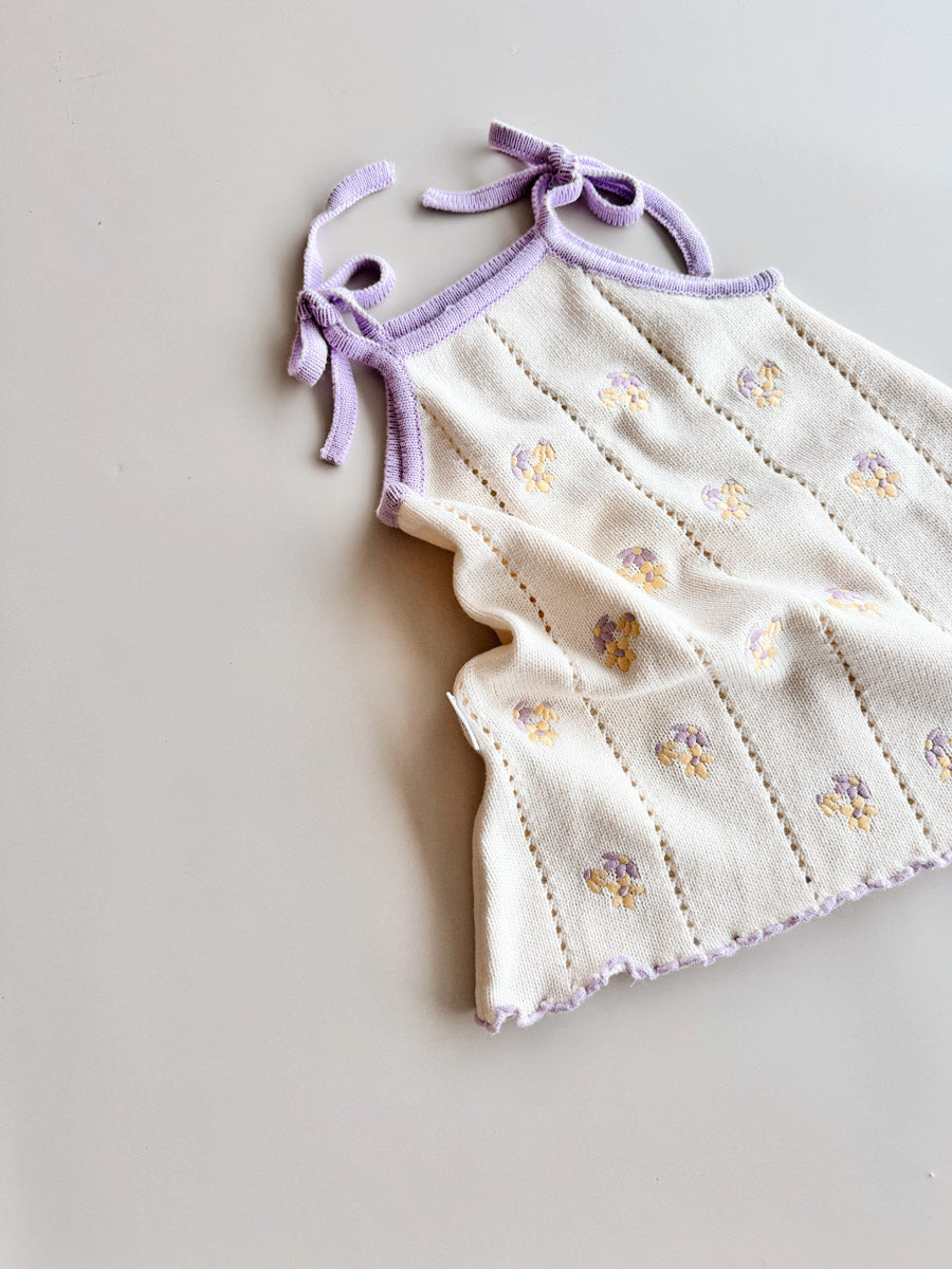 Bloom Pointelle Tie Dress | Aster