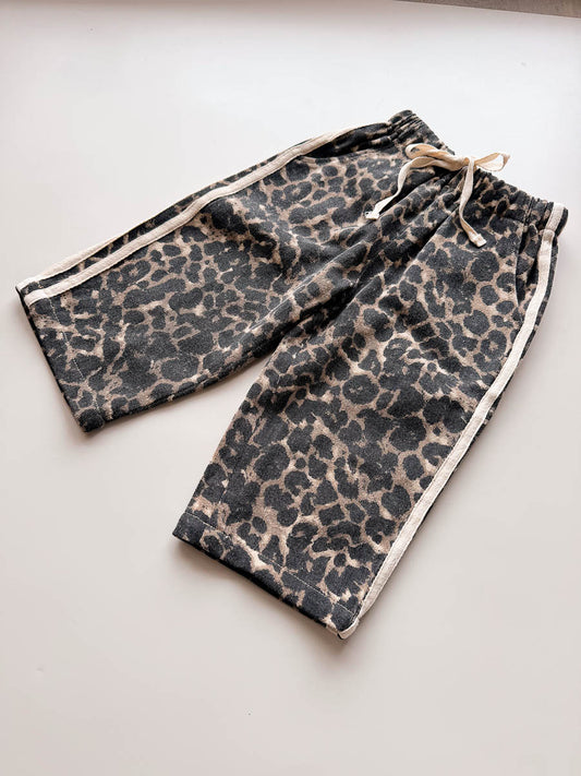 Little Cub Denim Track Pants | Leopard Racer