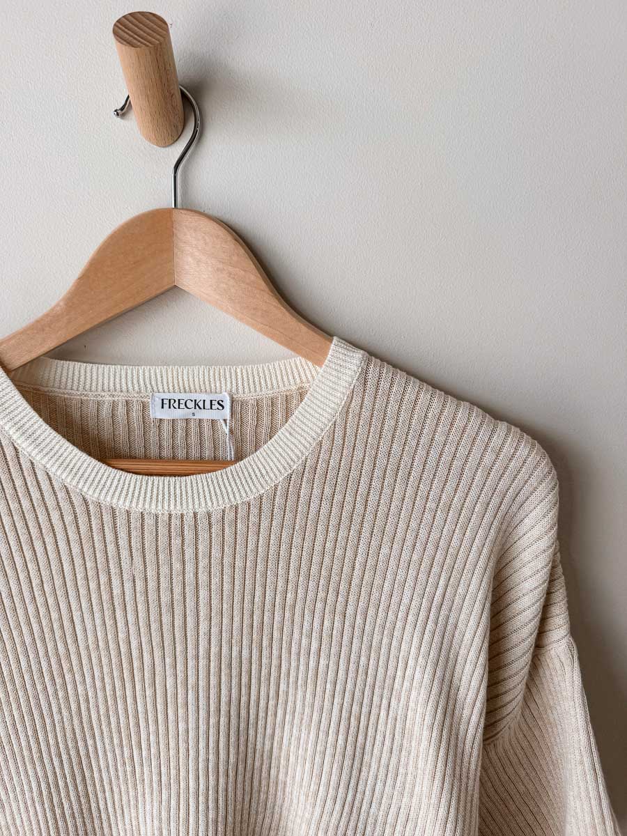 Women's Fine Rib Top | Sand