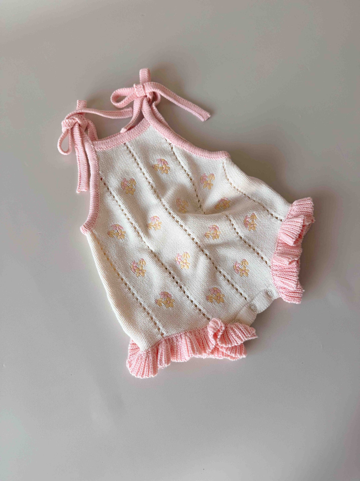Bloom Pointelle Tie Romper | Cosmos