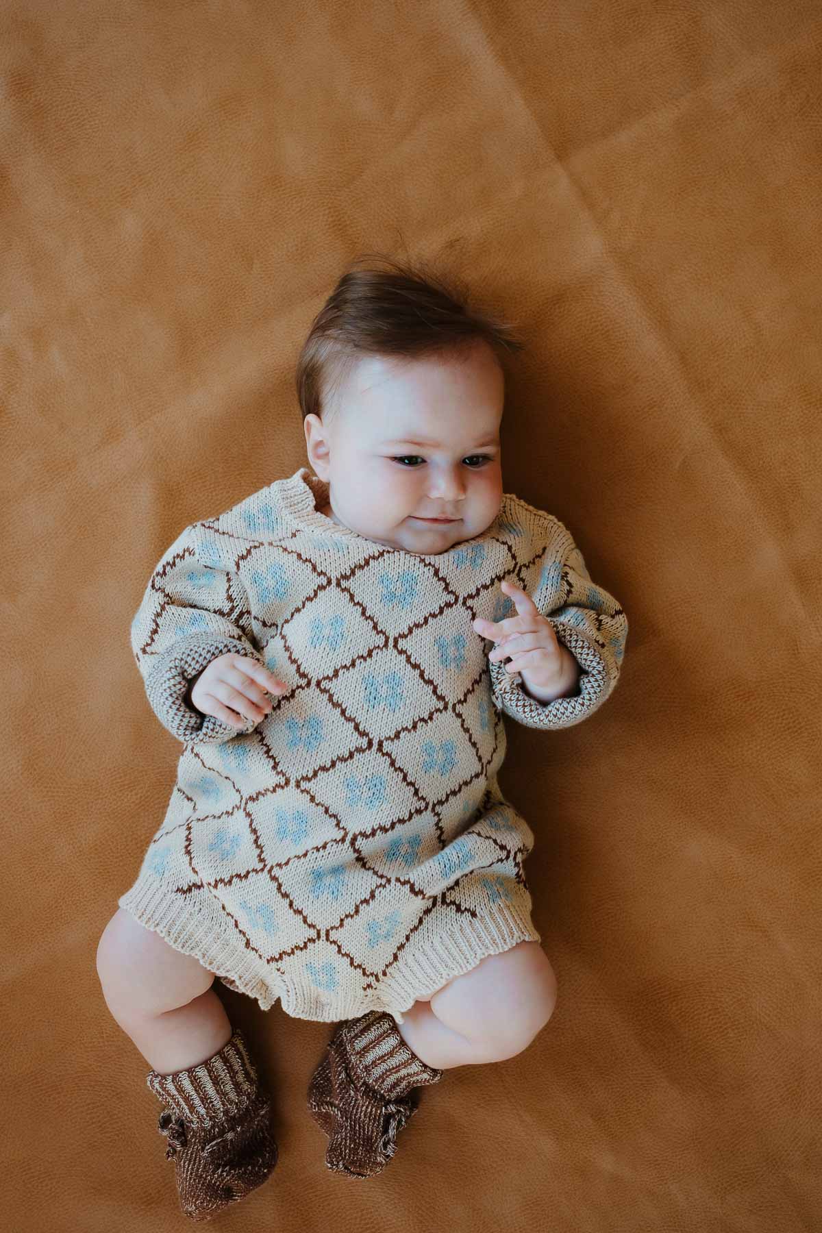 Cotton Knit Romper | Bluebell