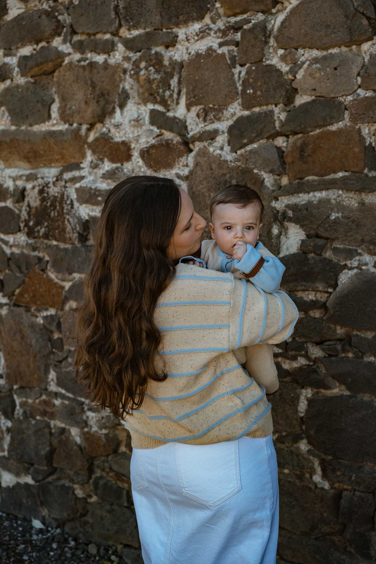 Cotton Womens Jumper  | Sky Stripe