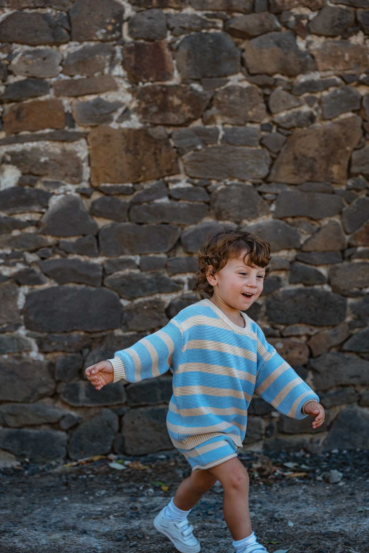 Cotton Knit Jumper | Sky Stripe