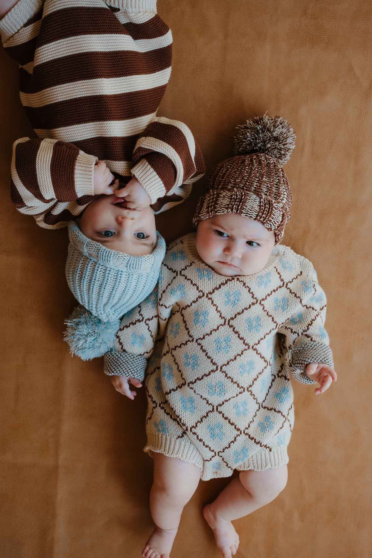 Cotton Knit Romper | Bluebell