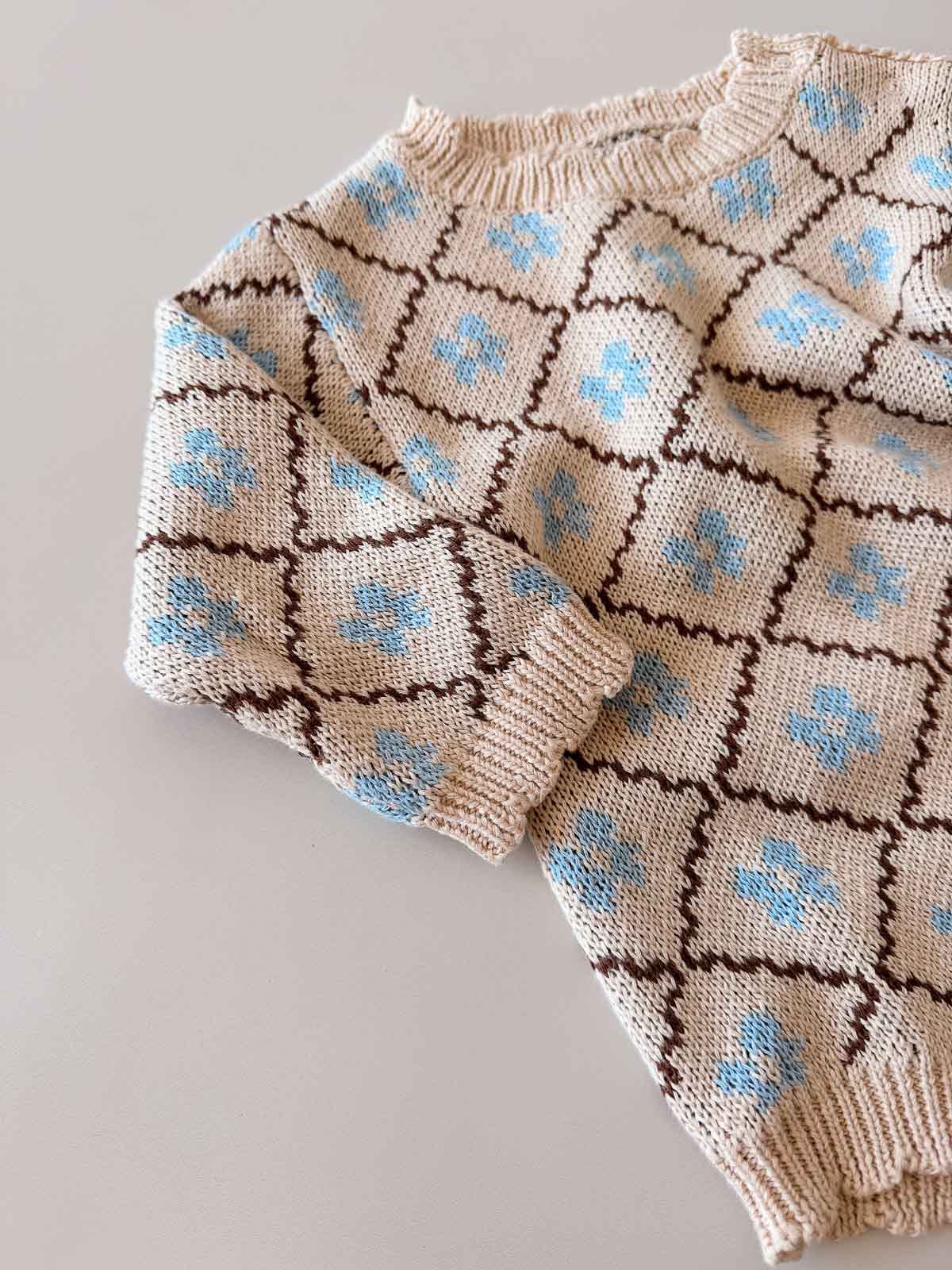 Cotton Knit Romper | Bluebell