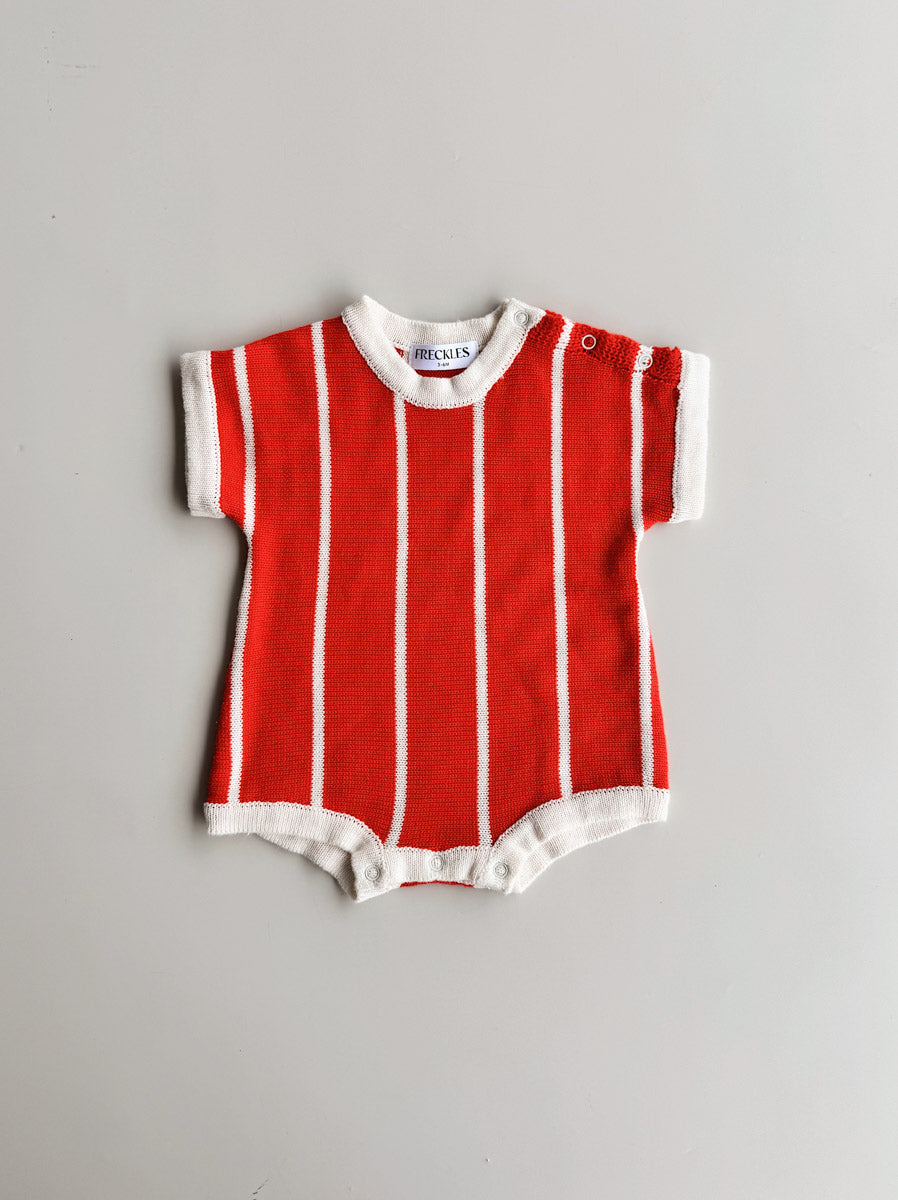 Pre-Order Retro Stripe Cotton Romper | Winterberry