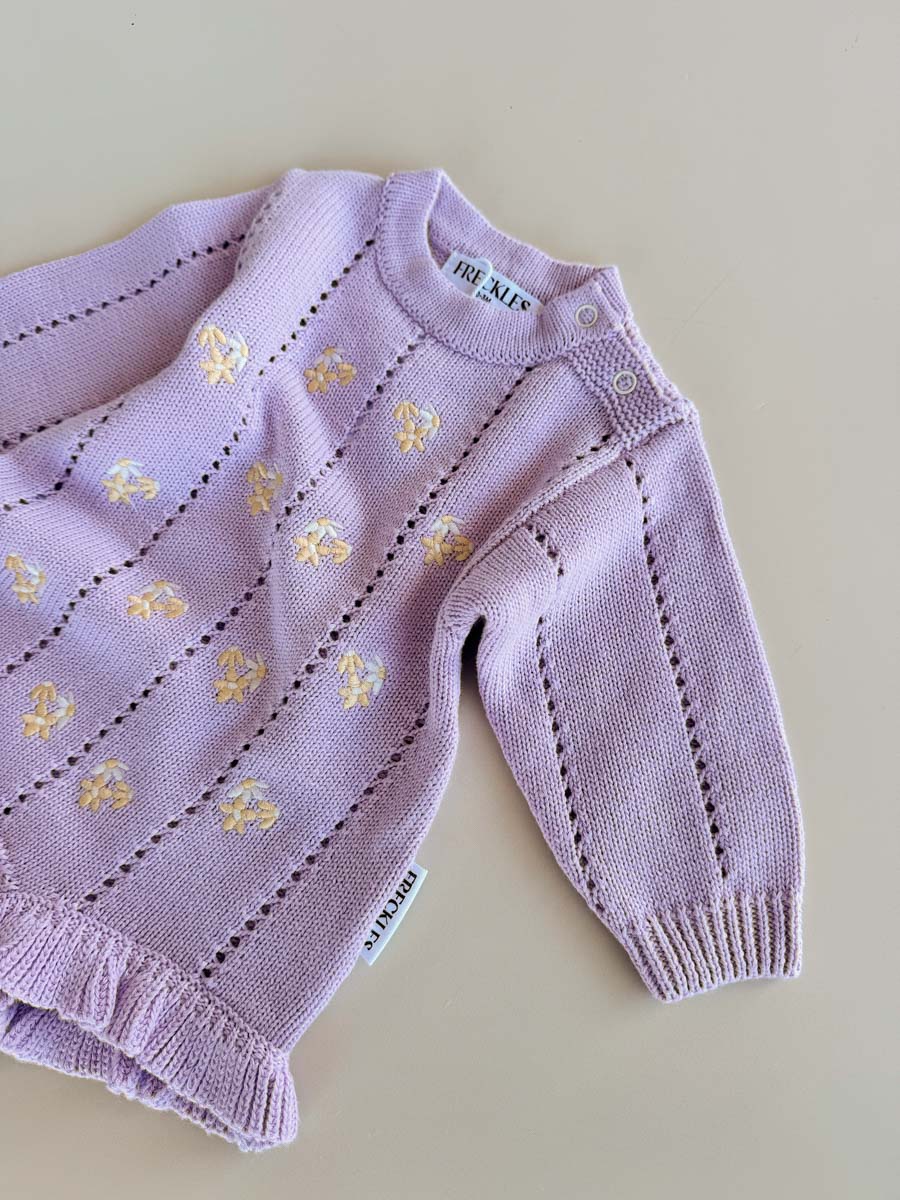 Bloom Pointelle LS Romper | Aster