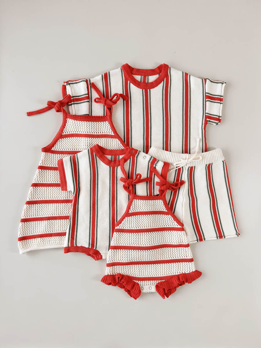 Retro Stripe Cotton Romper