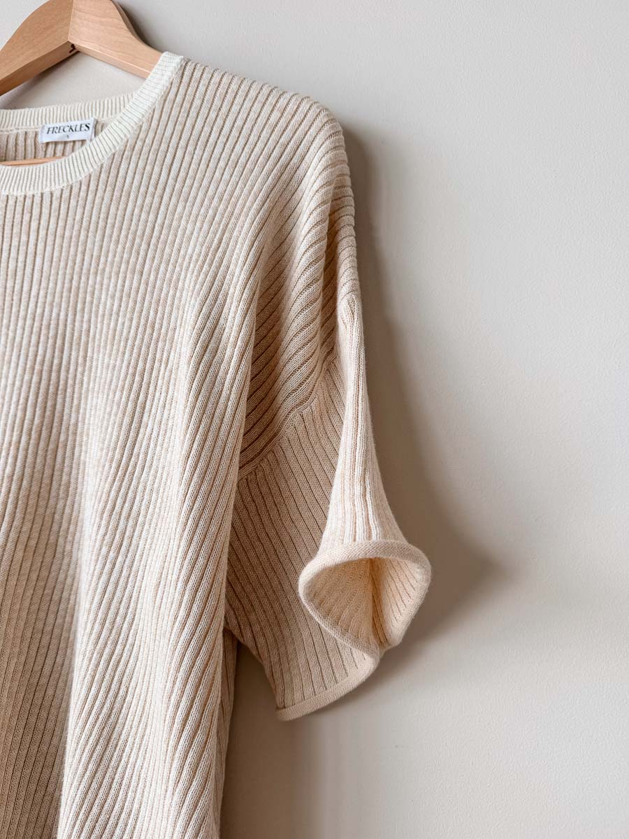 Women's Fine Rib Top | Sand