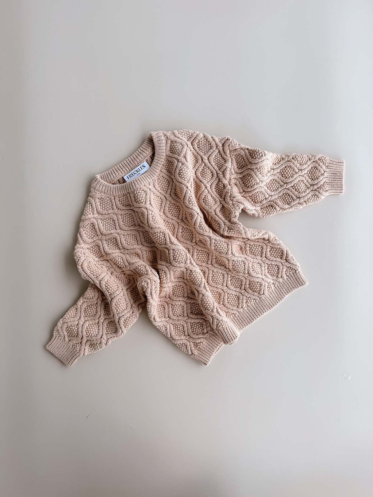 Textured Knit Jumper | Ecru Diamond