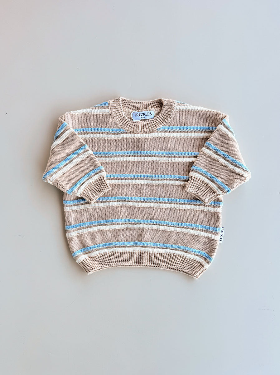 Raised Stripe Knit SET  | Oat/Arctic/Snow