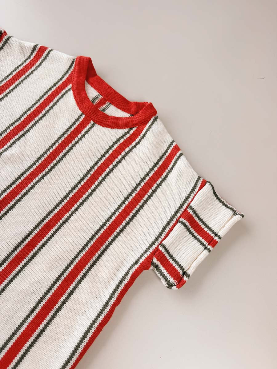 Retro Stripe Cotton Knit Tee