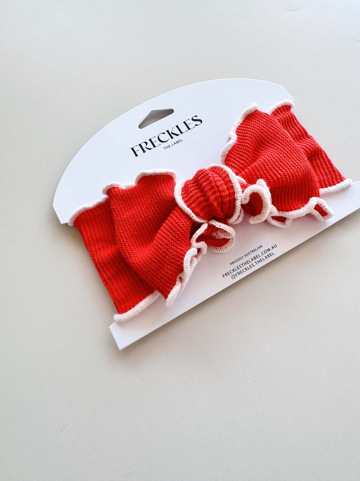 Pre-Order Knit Frill Baby Headband | Winterberry/Snow