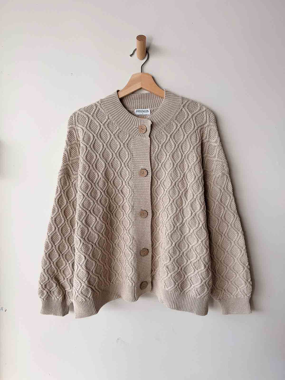 Women's Textured Knit Jumper | Ecru Diamond