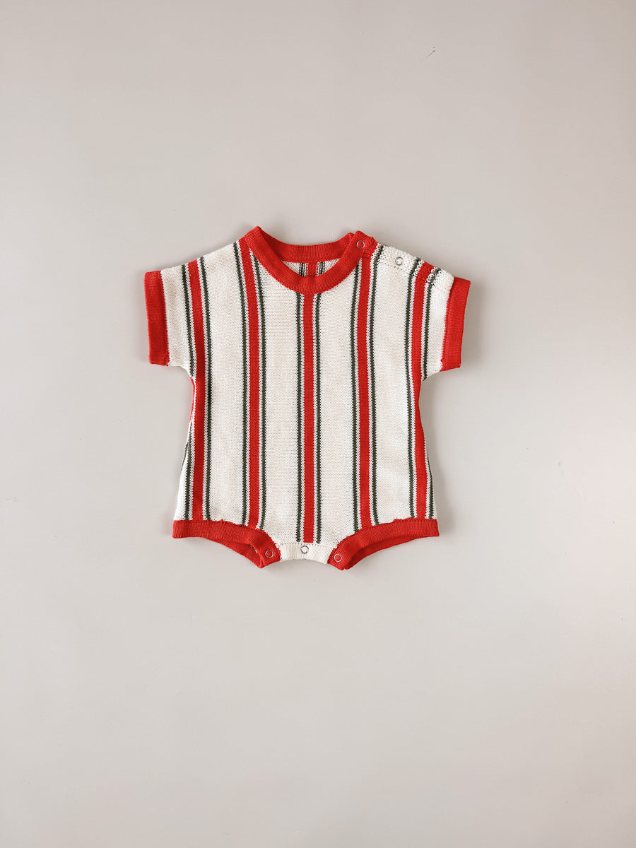 Retro Stripe Cotton Romper