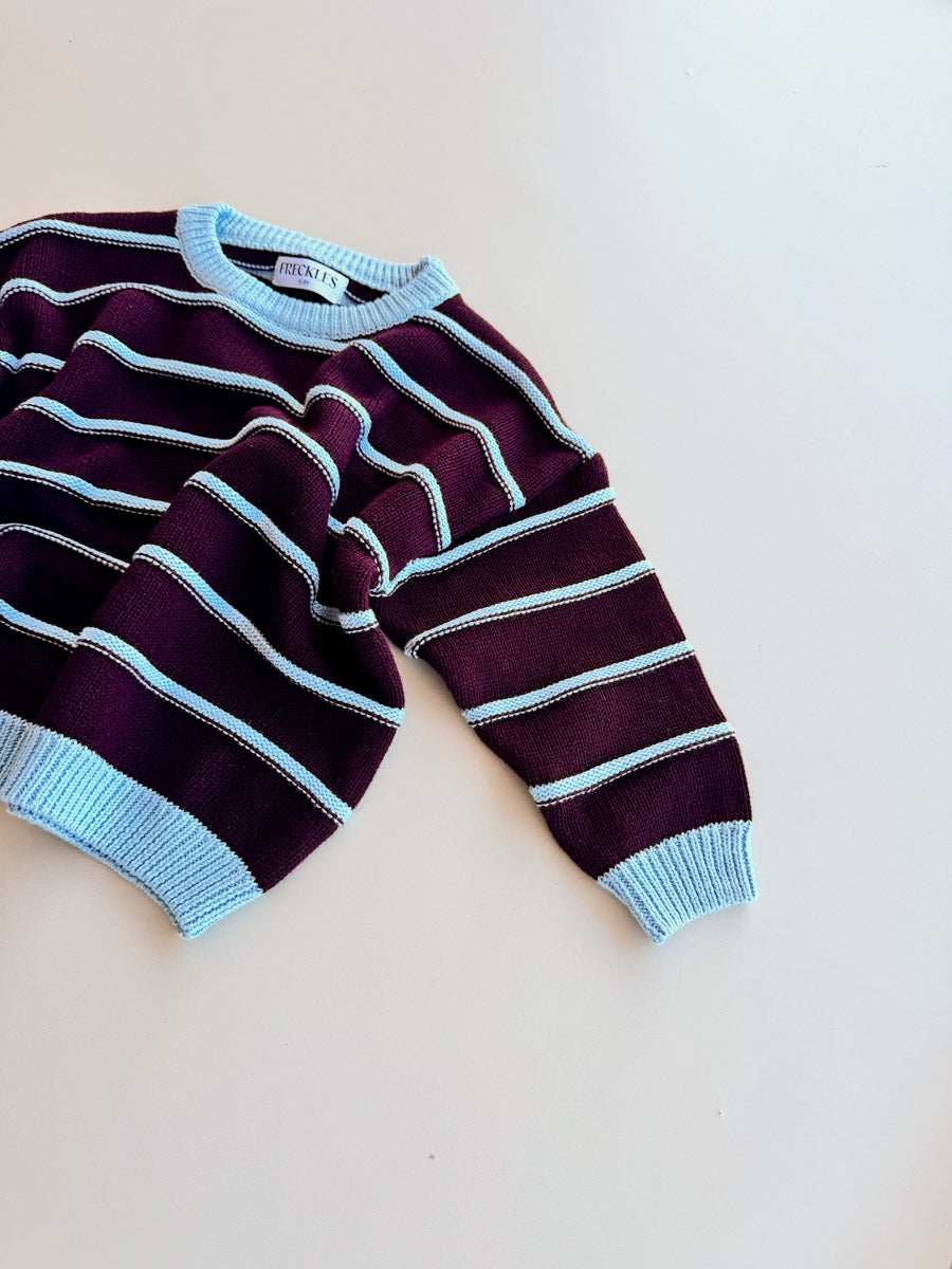 Raised Stripe Jumper | Blackberry/Arctic