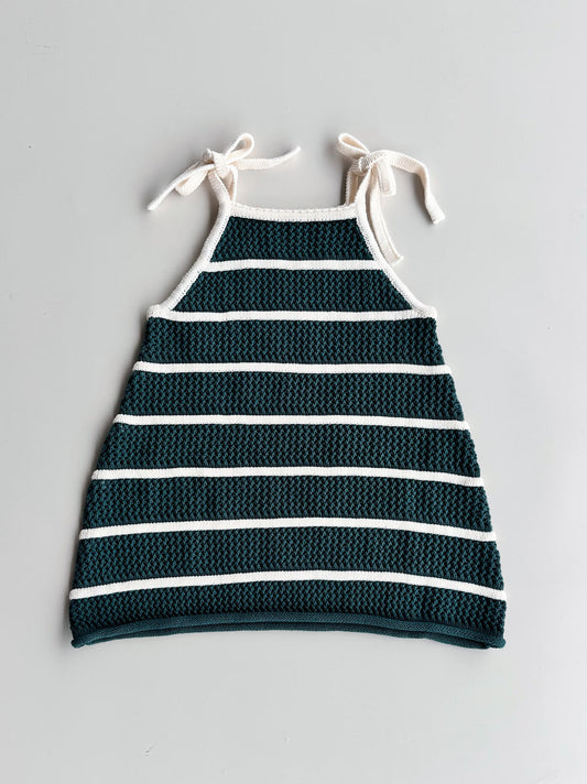 Pre-Order Crochet Knit Girls Tie Dress | Fir