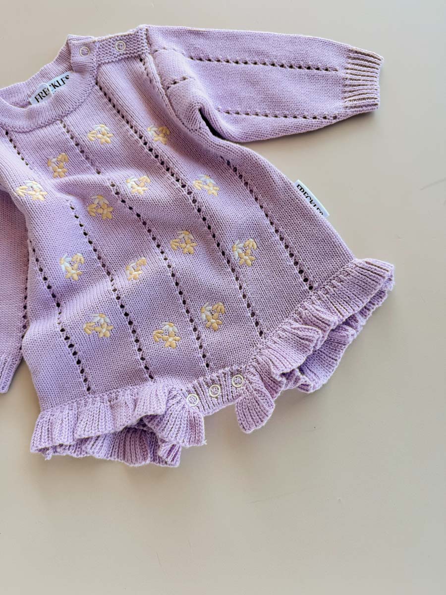 Bloom Pointelle LS Romper | Aster