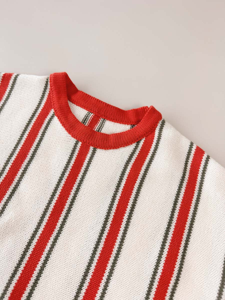 Retro Stripe Cotton Knit Tee