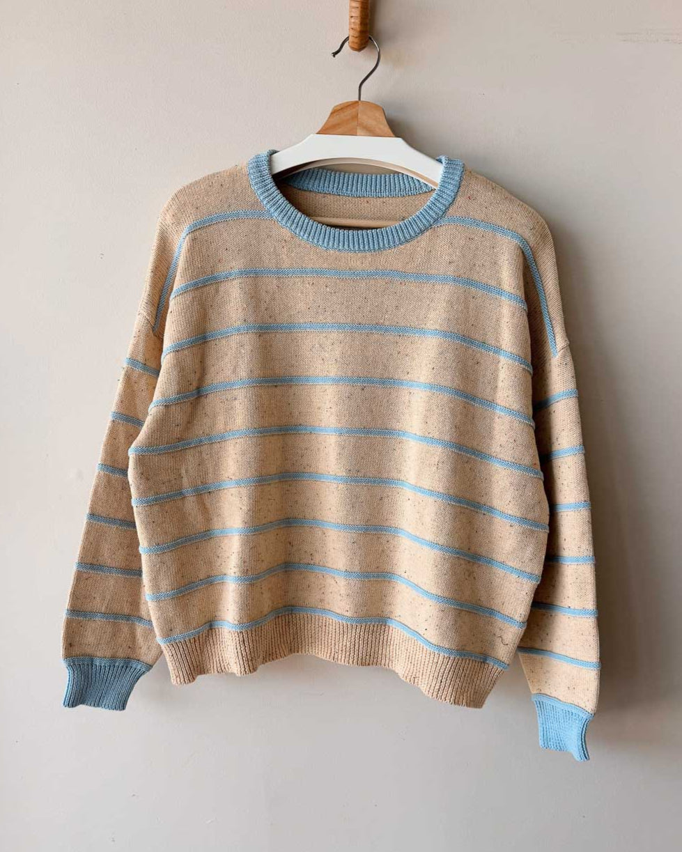 Cotton Womens Jumper  | Sky Stripe