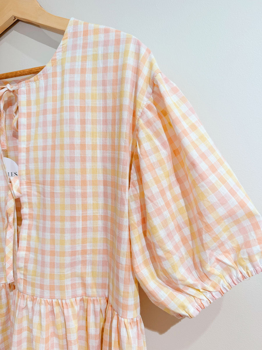Womens Pippa Cotton Sun Dress | Sorbet Gingham