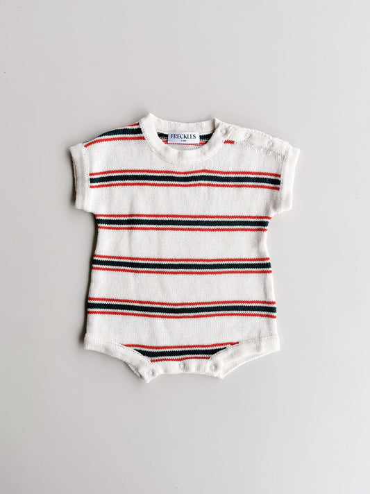 Pre-Order Retro Stripe Cotton Romper | Double Stripe