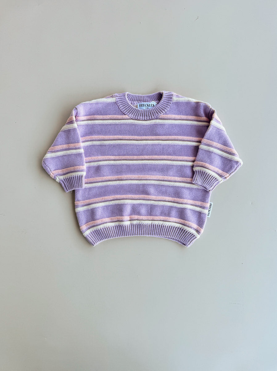 Raised Stripe Knit SET  | Aster/Sweetpea/Snow