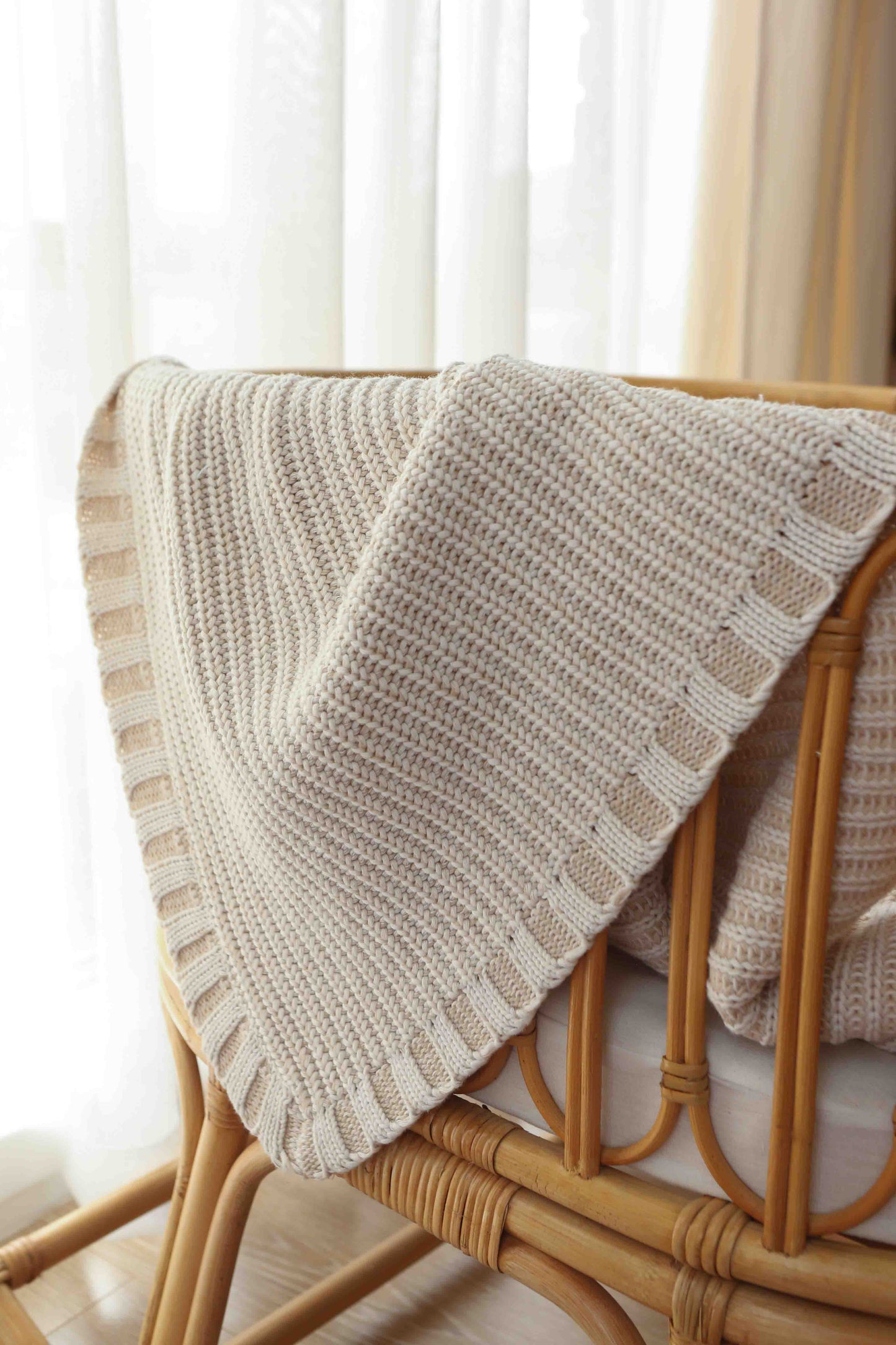 Chunky Knit Blanket | Oat