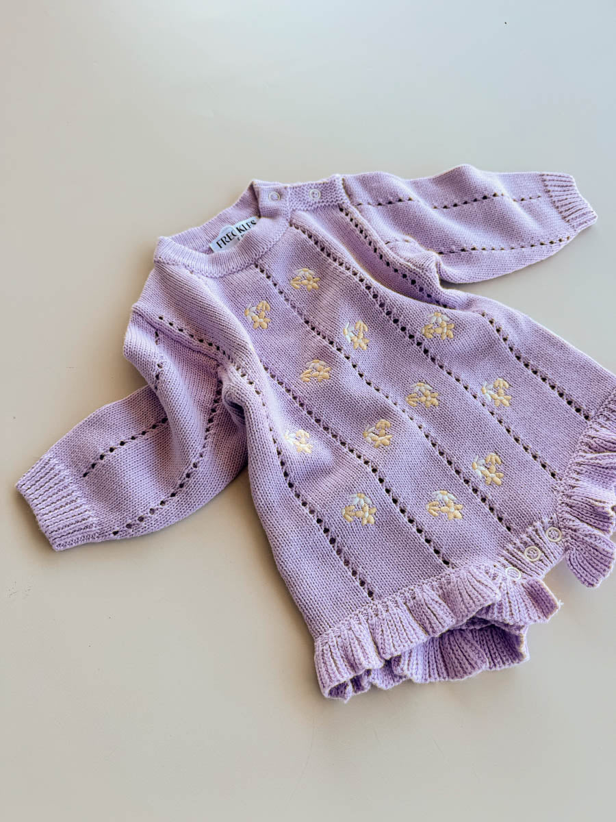 Bloom Pointelle LS Romper | Aster