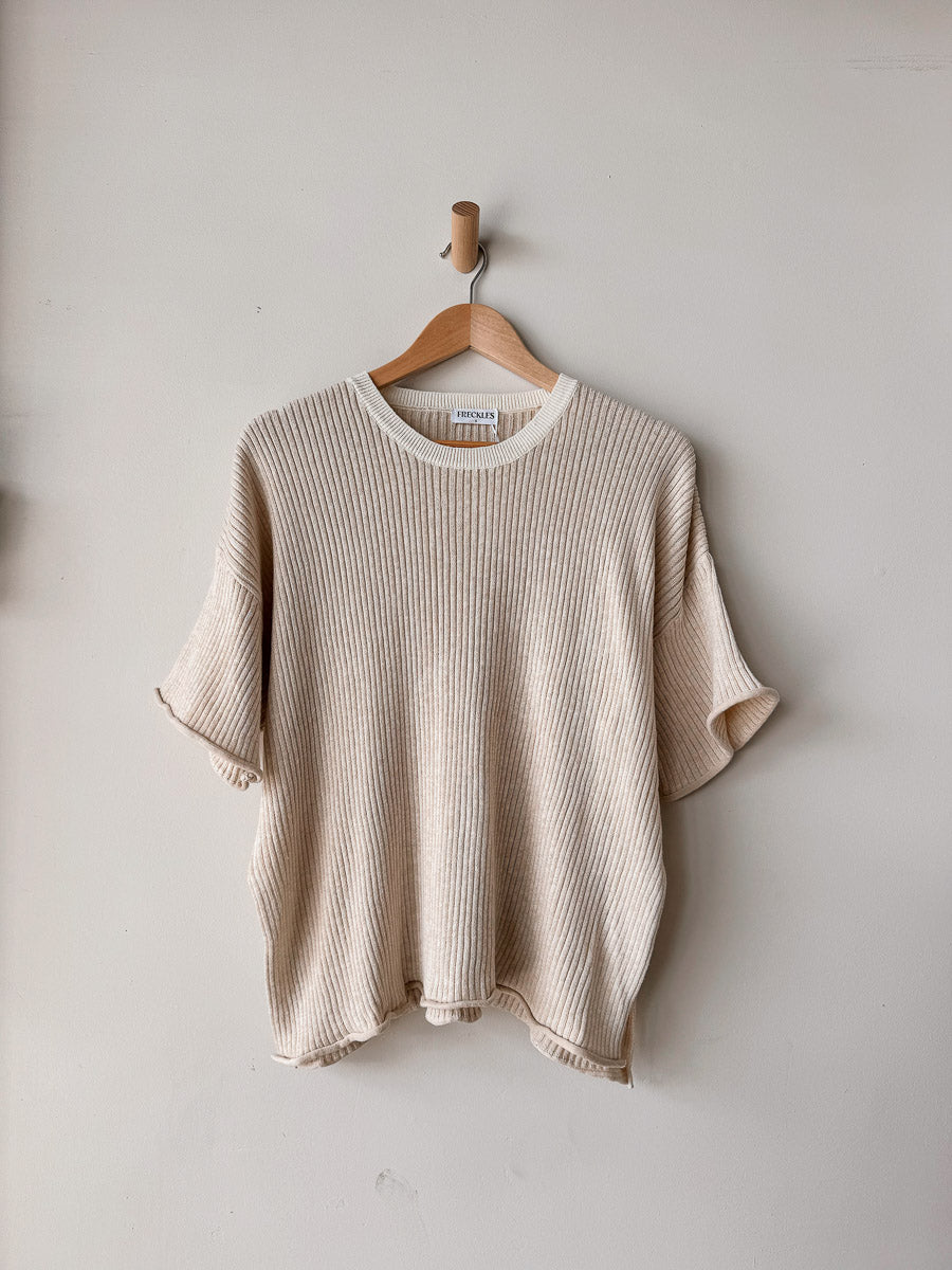 Women's Fine Rib Top | Sand