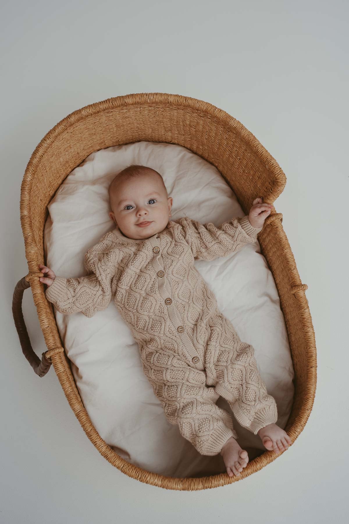 Textured Knit Romper | Ecru Diamond