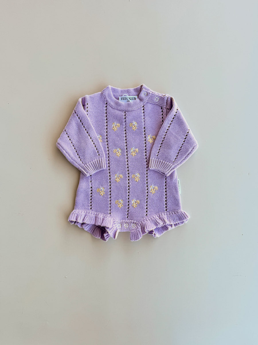 Bloom Pointelle LS Romper | Aster