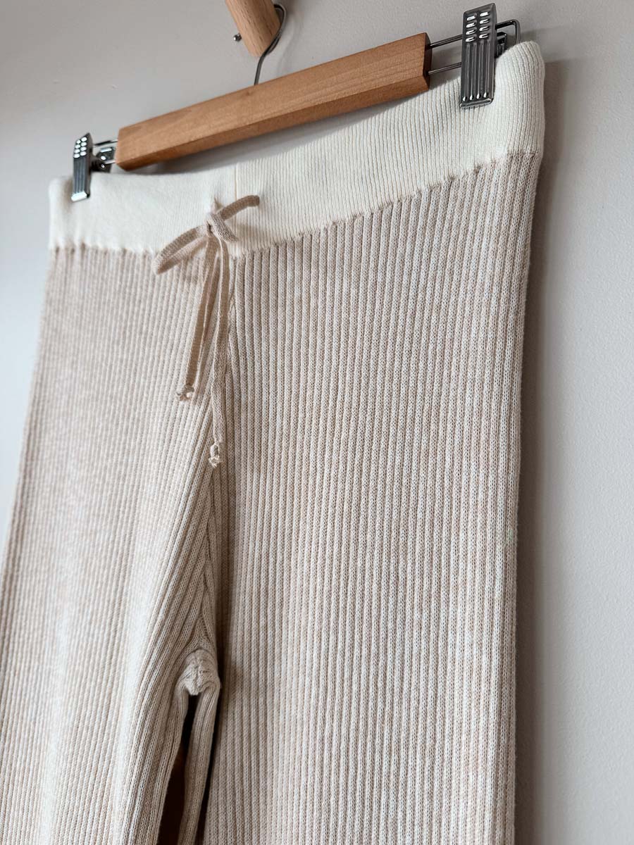 Women's Fine Rib Pants | Sand